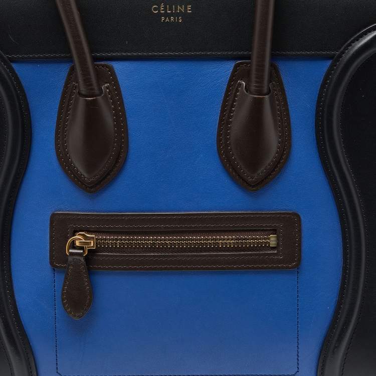 Pre Owned Celine Multicolor Leather Micro Luggage Tote