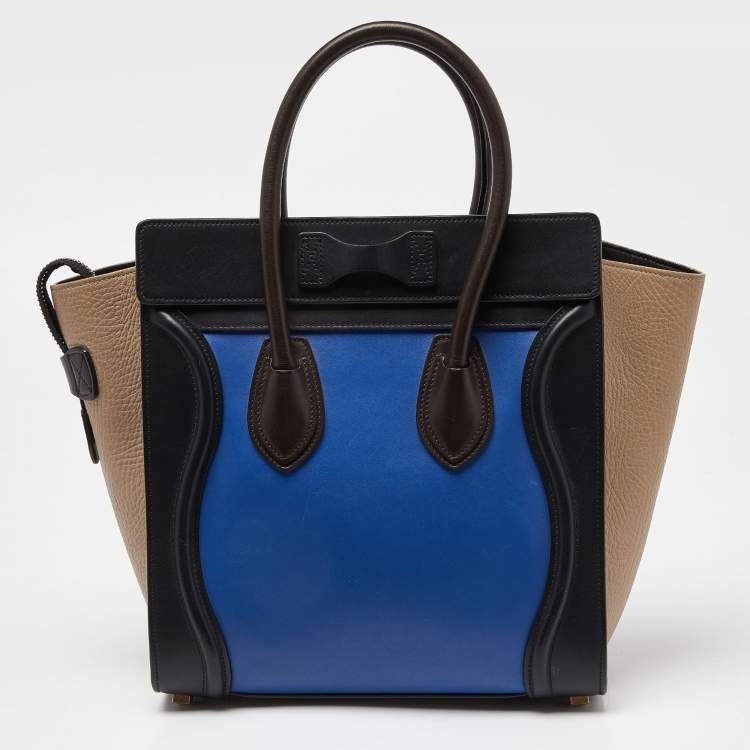Pre Owned Celine Multicolor Leather Micro Luggage Tote