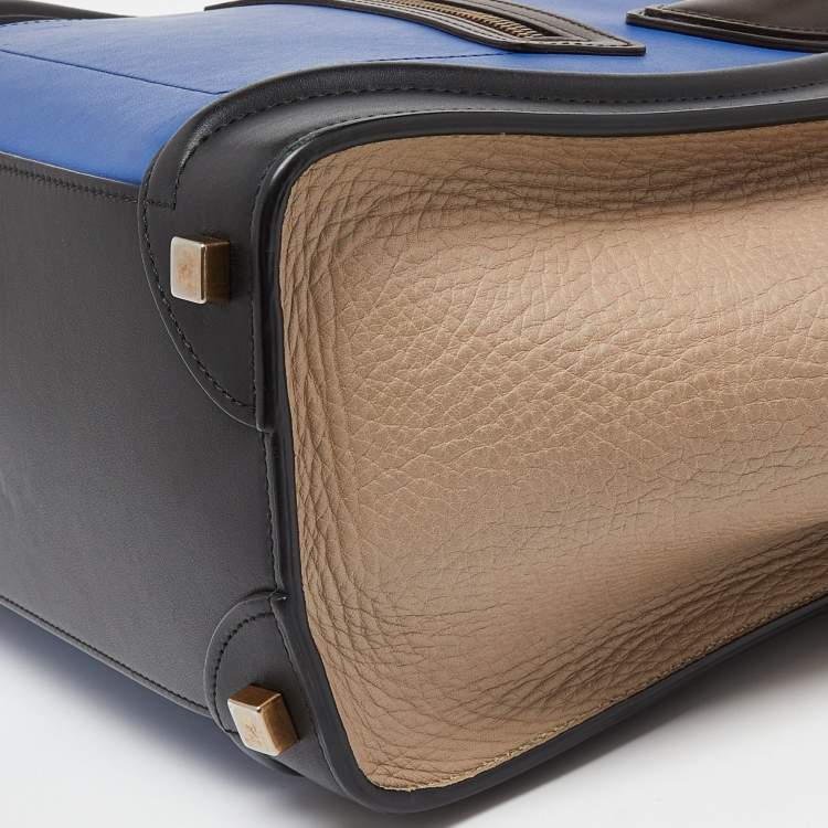 Pre Owned Celine Multicolor Leather Micro Luggage Tote