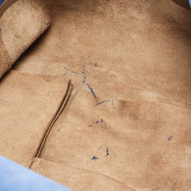 Pre Owned Celine Blue/Brown Leather Horizontal Cabas Tote