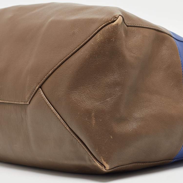 Pre Owned Celine Blue/Brown Leather Horizontal Cabas Tote