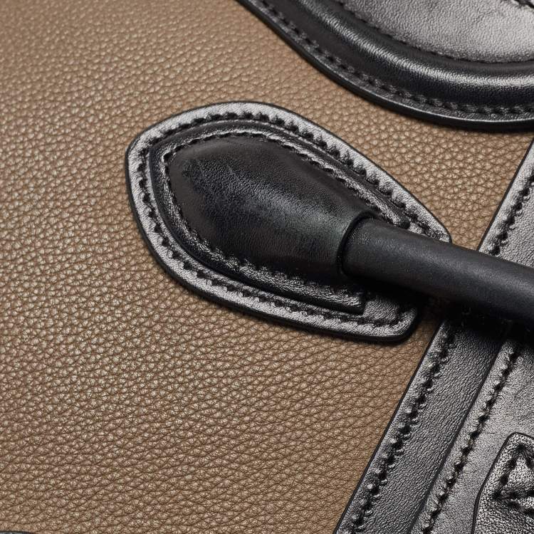 Pre Owned Céline Multicolor Nubuck and Leather Nano Luggage Tote