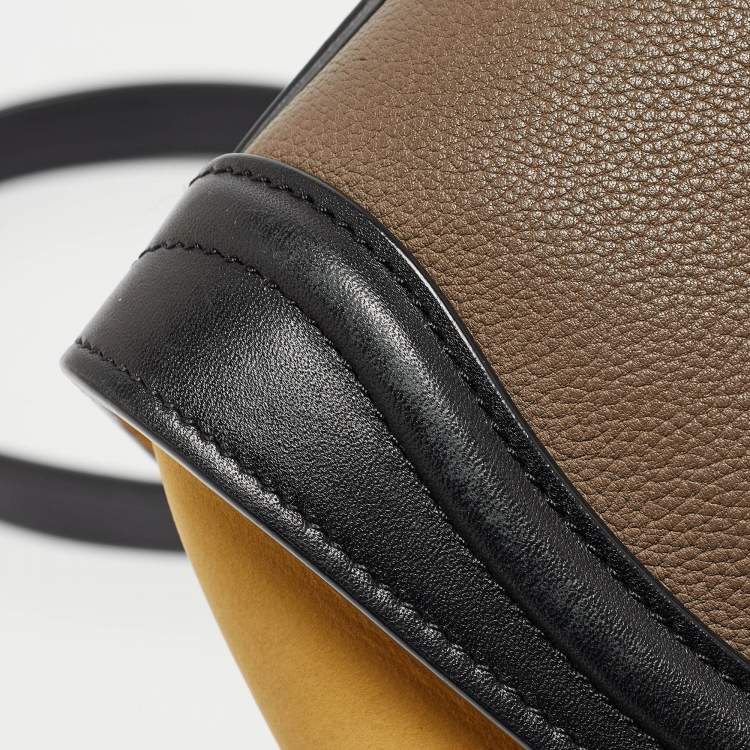 Pre Owned Céline Multicolor Nubuck and Leather Nano Luggage Tote