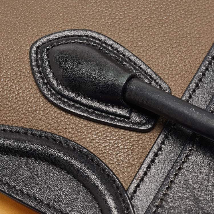 Pre Owned Céline Multicolor Nubuck and Leather Nano Luggage Tote