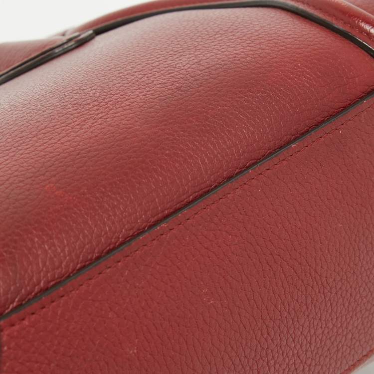 Pre Owned Céline Red Leather Nano Luggage Tote