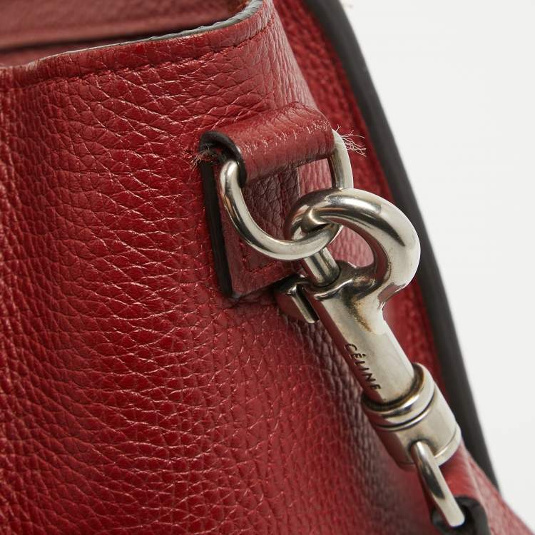 Pre Owned Céline Red Leather Nano Luggage Tote