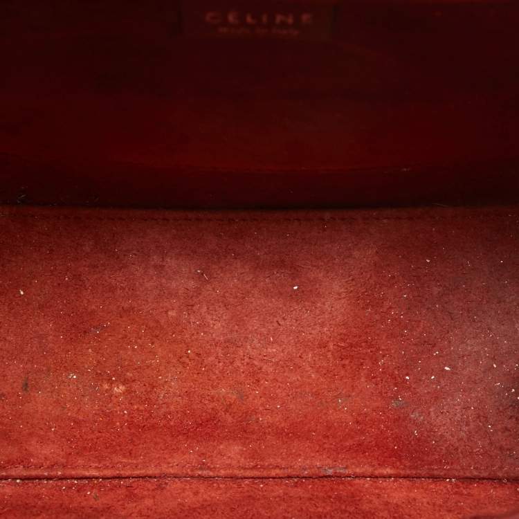 Pre Owned Céline Red Leather Nano Luggage Tote