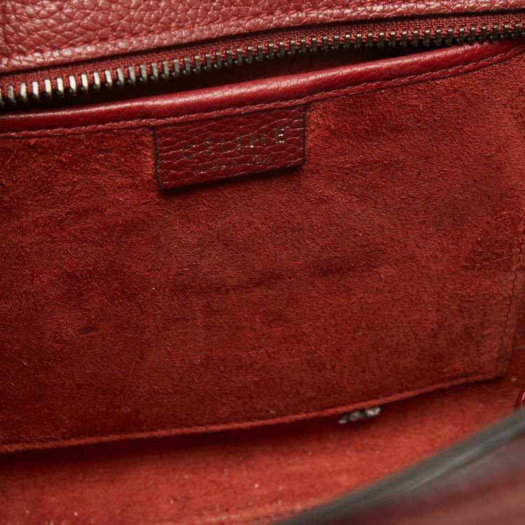 Pre Owned Céline Red Leather Nano Luggage Tote