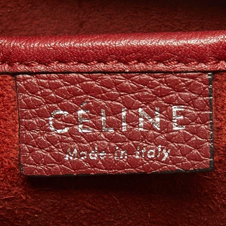 Pre Owned Céline Red Leather Nano Luggage Tote