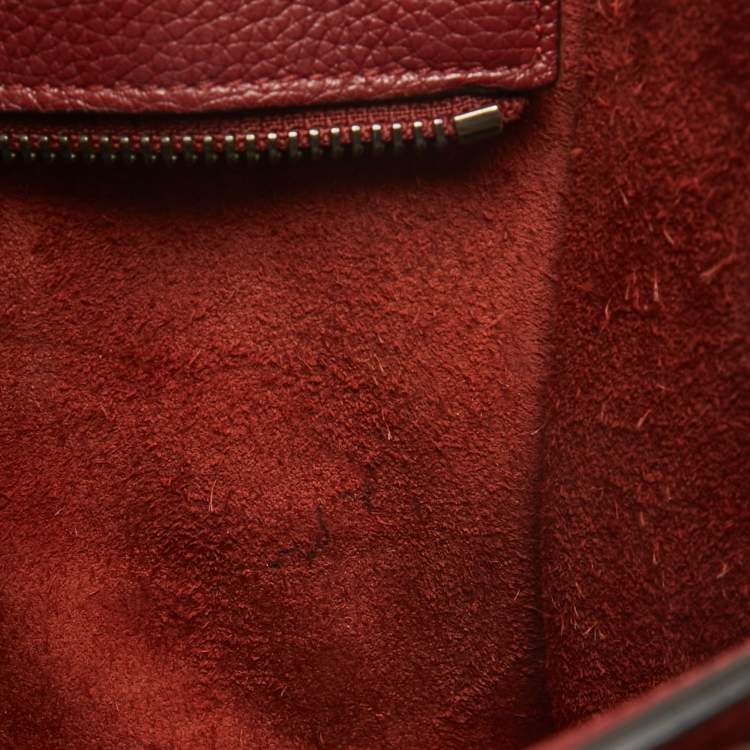 Pre Owned Céline Red Leather Nano Luggage Tote