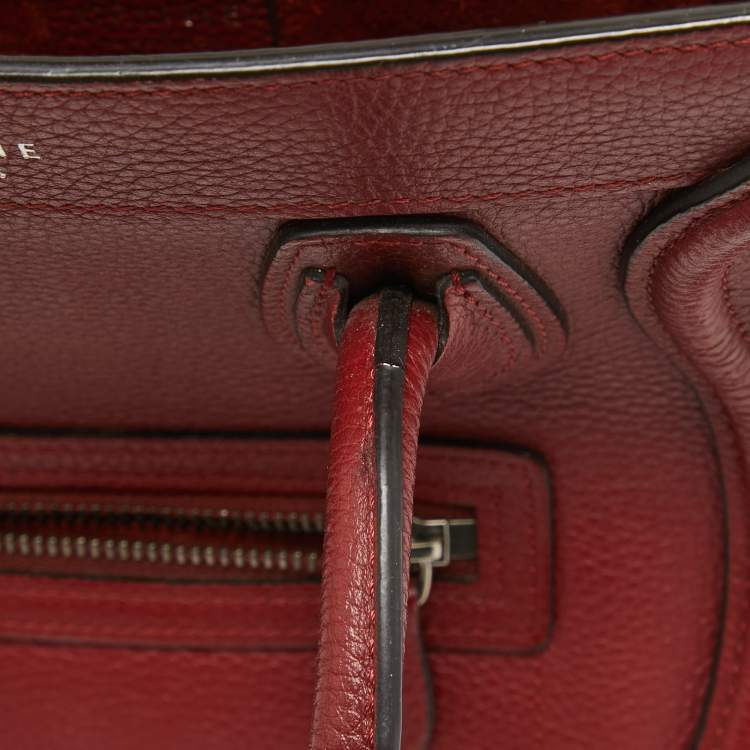 Pre Owned Céline Red Leather Nano Luggage Tote