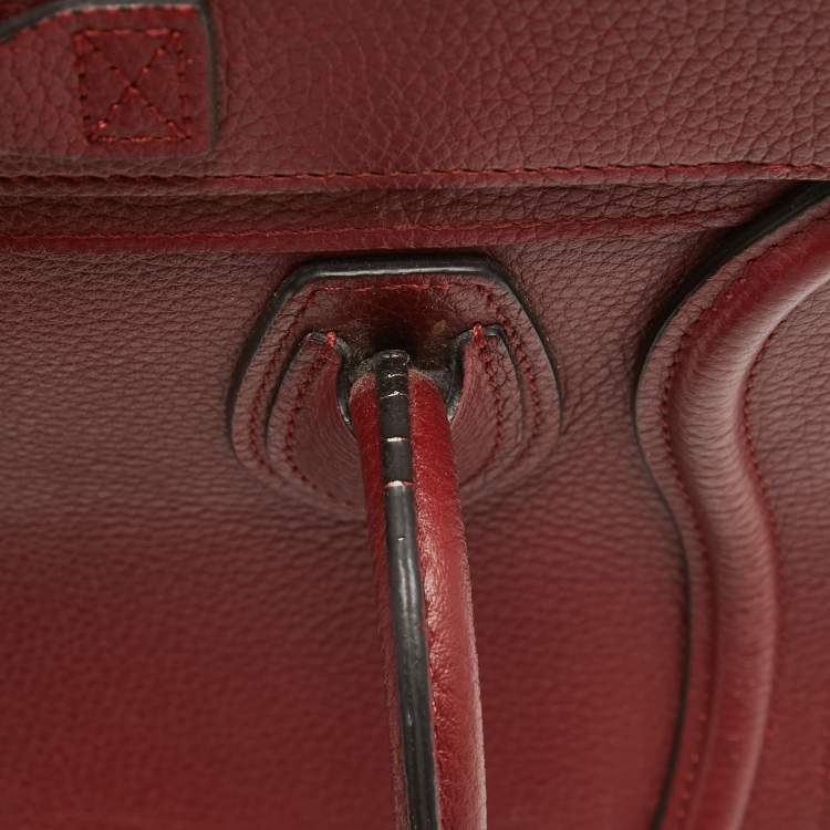 Pre Owned Céline Red Leather Nano Luggage Tote