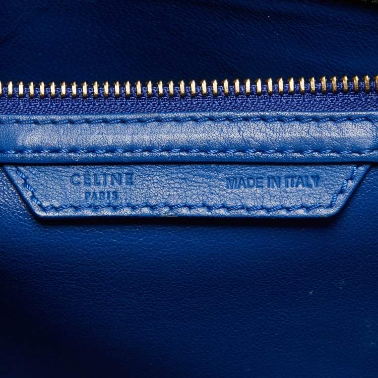 Pre Owned Celine Blue Leather Mini Luggage Tote