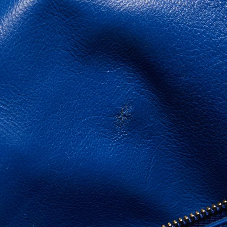 Pre Owned Celine Blue Leather Mini Luggage Tote