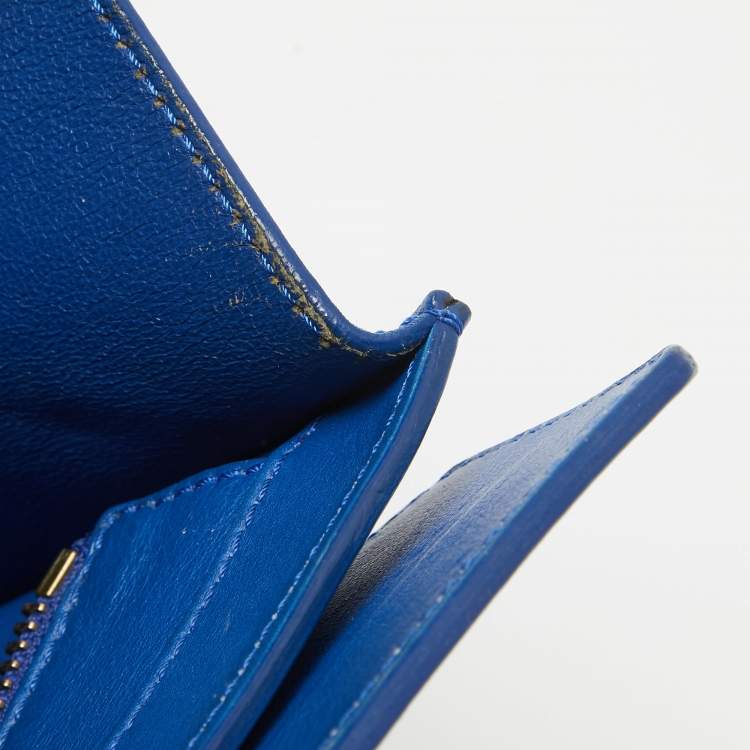 Pre Owned Celine Blue Leather Mini Luggage Tote