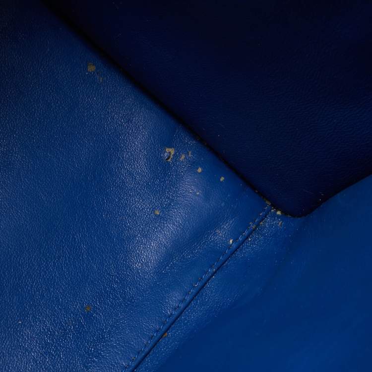 Pre Owned Celine Blue Leather Mini Luggage Tote
