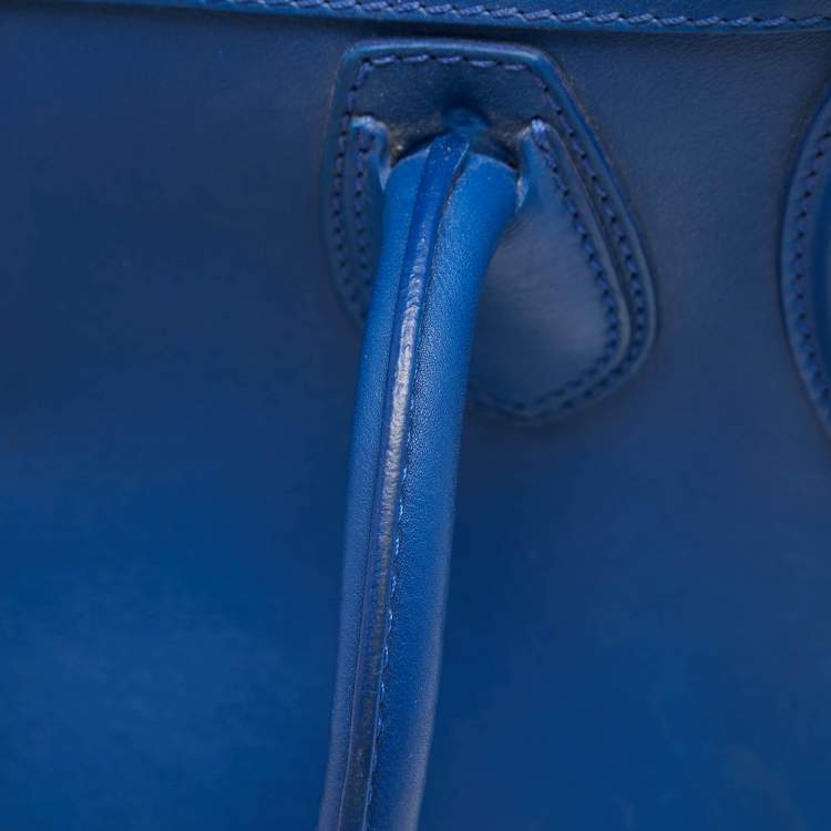 Pre Owned Celine Blue Leather Mini Luggage Tote