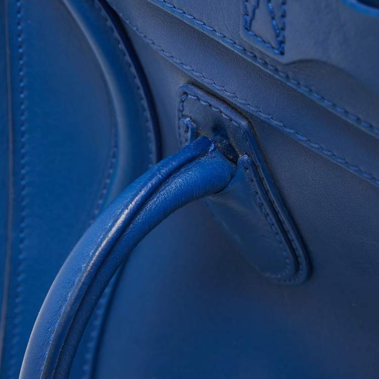 Pre Owned Celine Blue Leather Mini Luggage Tote
