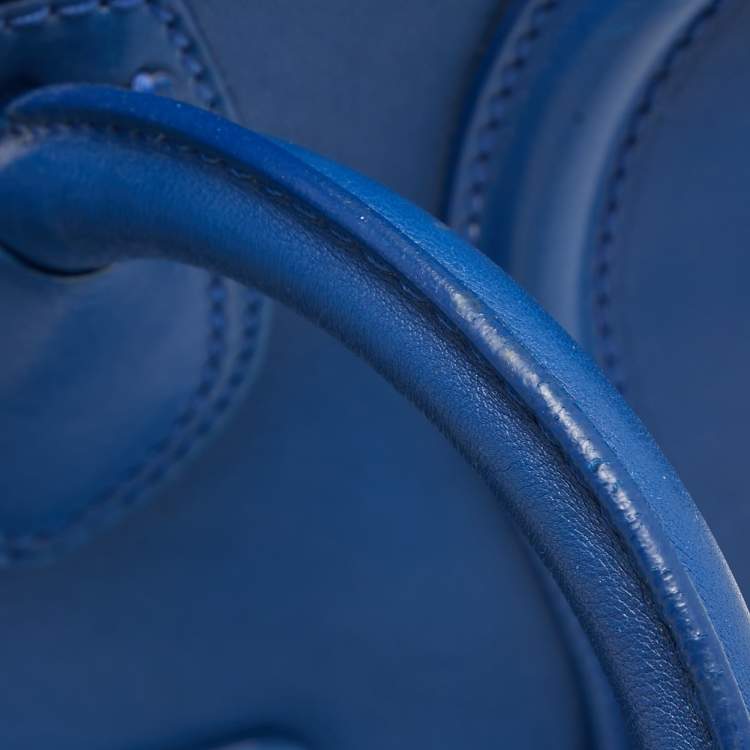 Pre Owned Celine Blue Leather Mini Luggage Tote