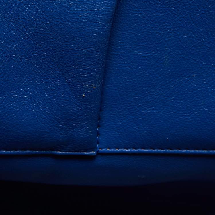 Pre Owned Celine Blue Leather Mini Luggage Tote
