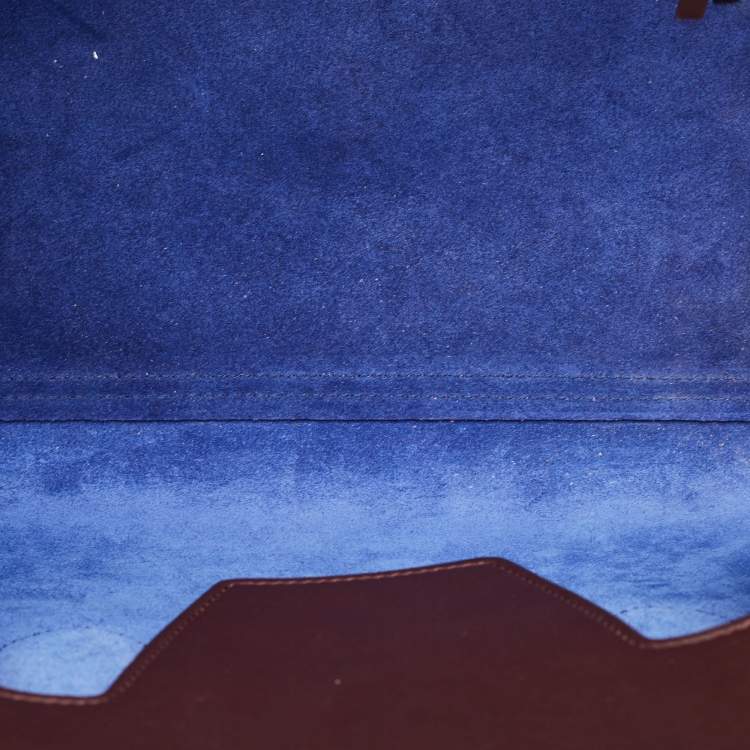 Pre Owned Celine Burgundy Leather Small Tie Tote