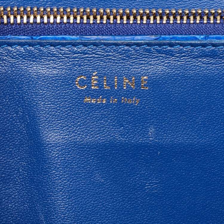 Pre Owned Celine Blue Python Medium Classic Box Bag