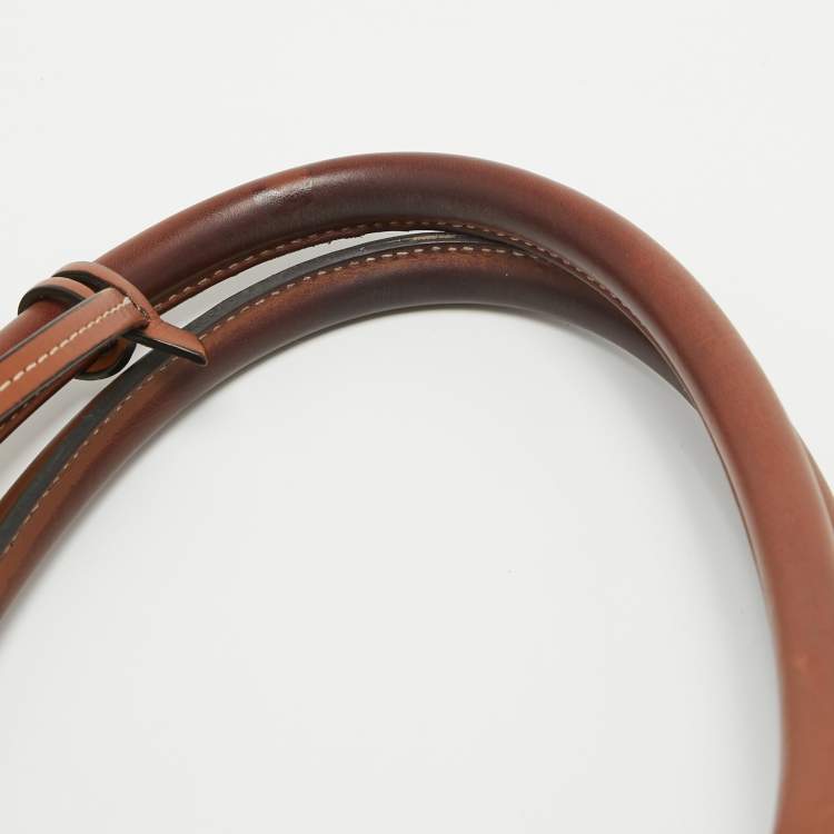 Pre Owned Celine Dark Brown Triomphe Coated Canvas and Leather Medium Vertical Cabas Tote