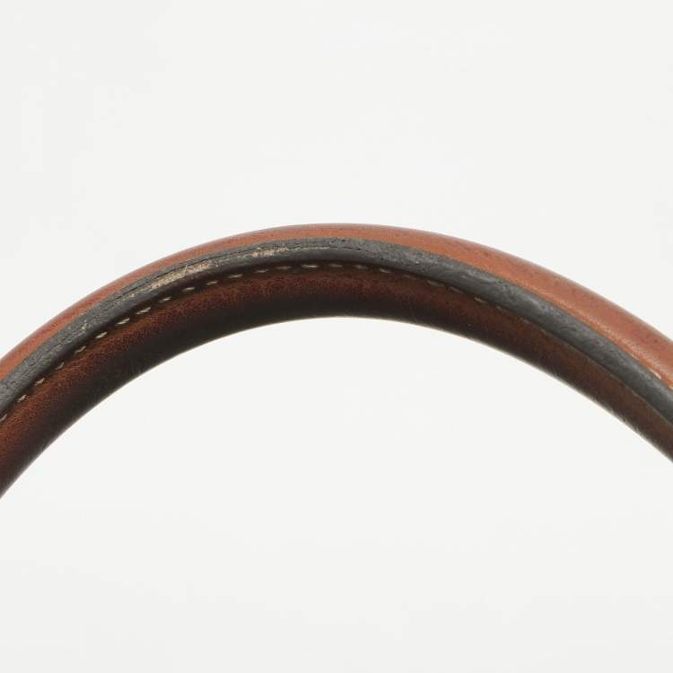 Pre Owned Celine Dark Brown Triomphe Coated Canvas and Leather Medium Vertical Cabas Tote