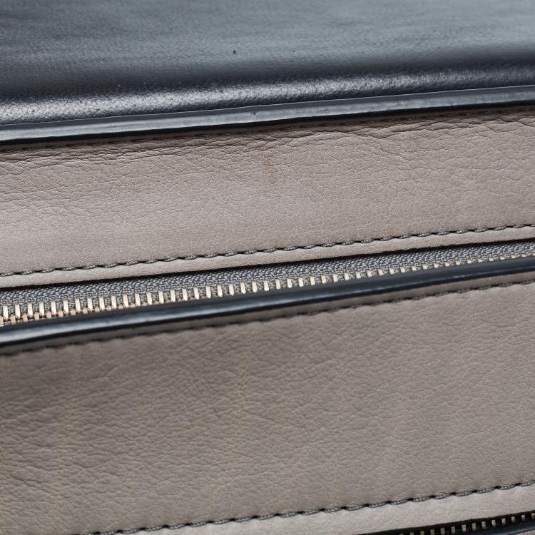 Pre Owned Celine Grey Leather and Suede Medium Trapeze Bag