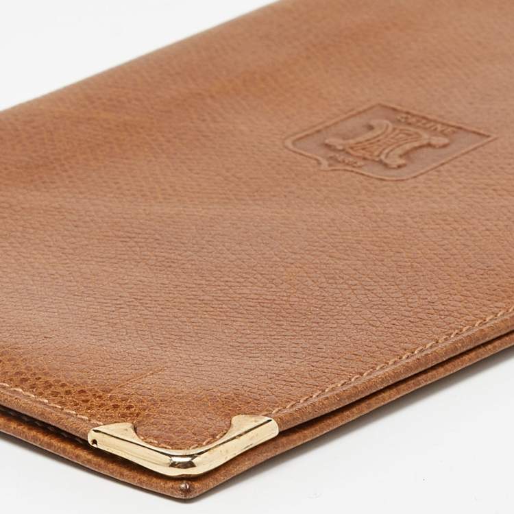 Pre Owned Celine Brown Leather Cheque Book Holder