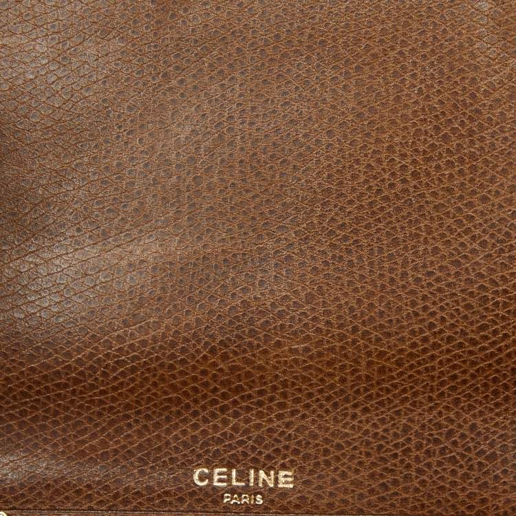 Pre Owned Celine Brown Leather Cheque Book Holder