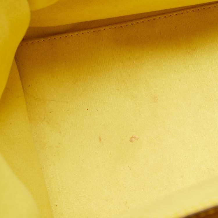 Pre Owned Celine Yellow Leather Mini Luggage Tote