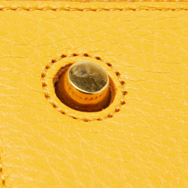 Pre Owned Celine Yellow Leather Small Tie Tote w/Pouch