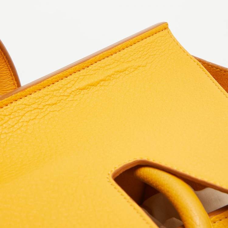 Pre Owned Celine Yellow Leather Small Tie Tote w/Pouch