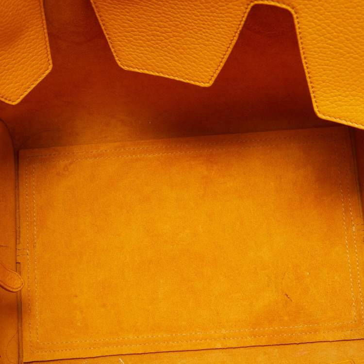 Pre Owned Celine Yellow Leather Small Tie Tote w/Pouch