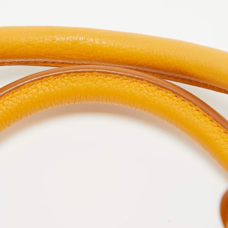 Pre Owned Celine Yellow Leather Small Tie Tote w/Pouch