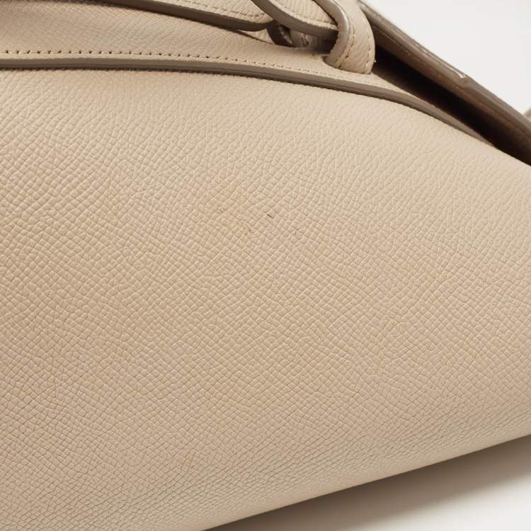 Pre Owned Celine Beige Leather Mini Belt Top Handle Bag