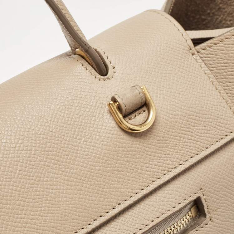 Pre Owned Celine Beige Leather Mini Belt Top Handle Bag