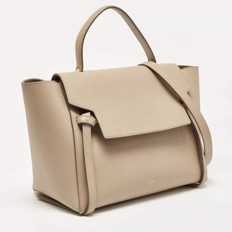 Pre Owned Celine Beige Leather Mini Belt Top Handle Bag