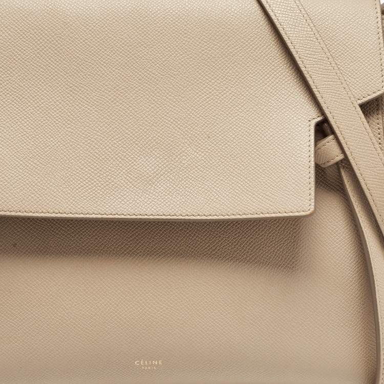 Pre Owned Celine Beige Leather Mini Belt Top Handle Bag