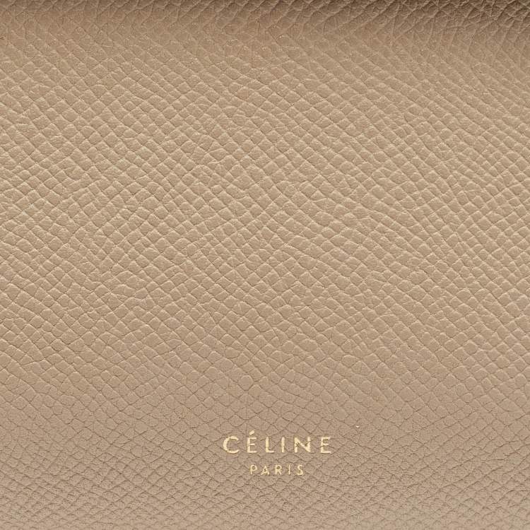 Pre Owned Celine Beige Leather Mini Belt Top Handle Bag