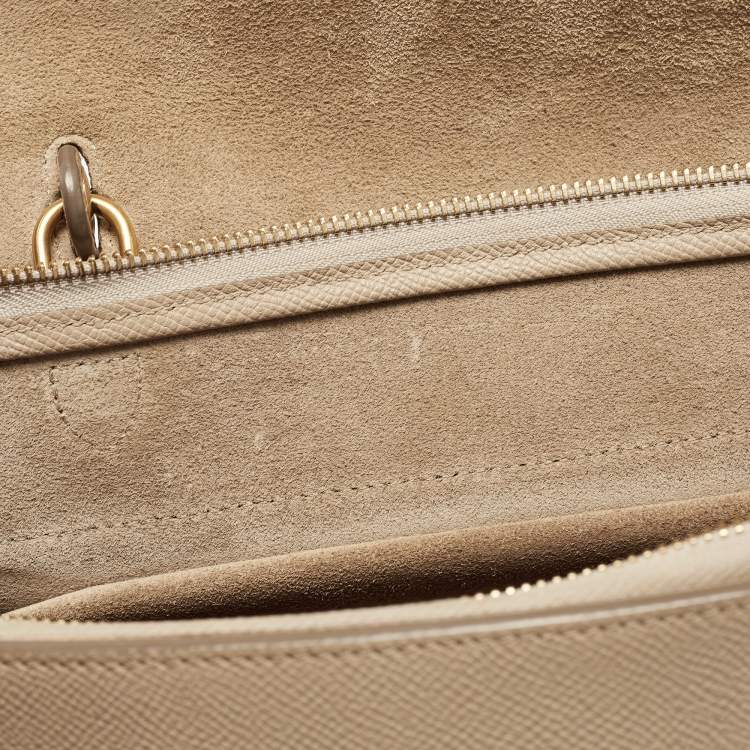 Pre Owned Celine Beige Leather Mini Belt Top Handle Bag