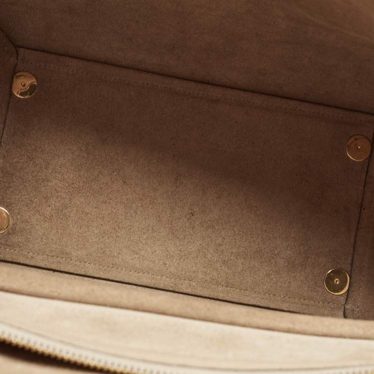 Pre Owned Celine Beige Leather Mini Belt Top Handle Bag