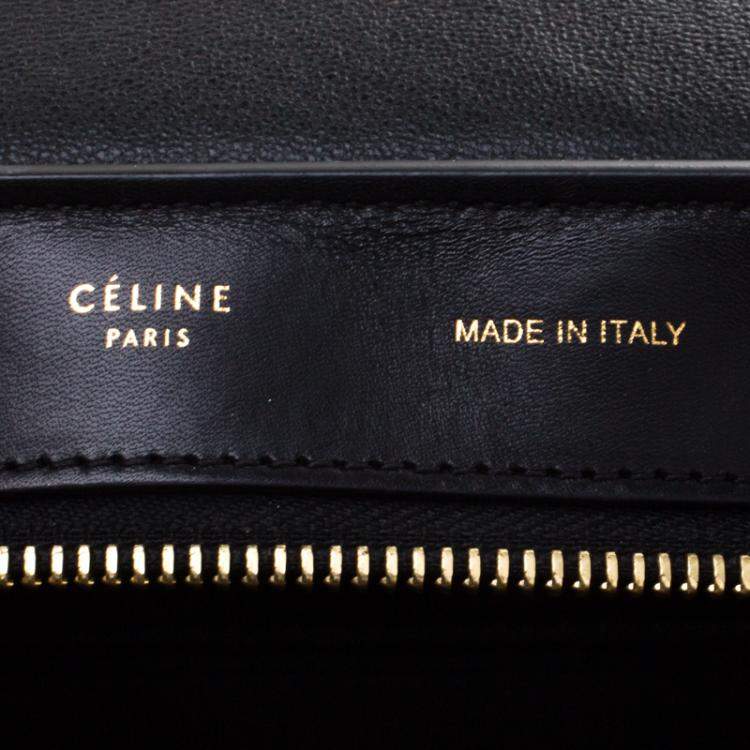 Pre Owned Celine Black/Brown Python/Leather and Suede Medium Trapeze Bag