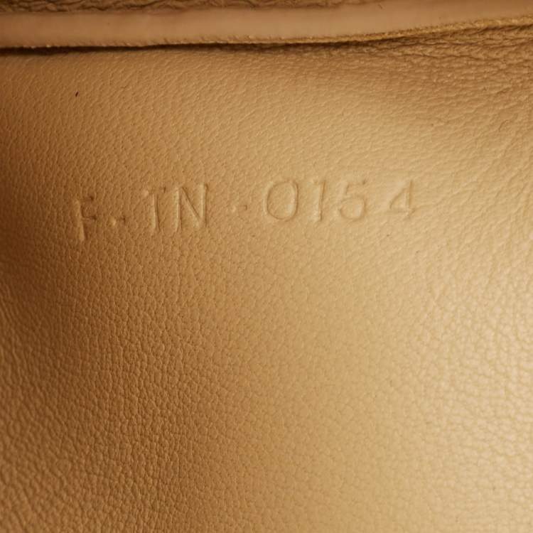 Pre Owned Celine Beige/Brown Leather Color Block Zip Pouch