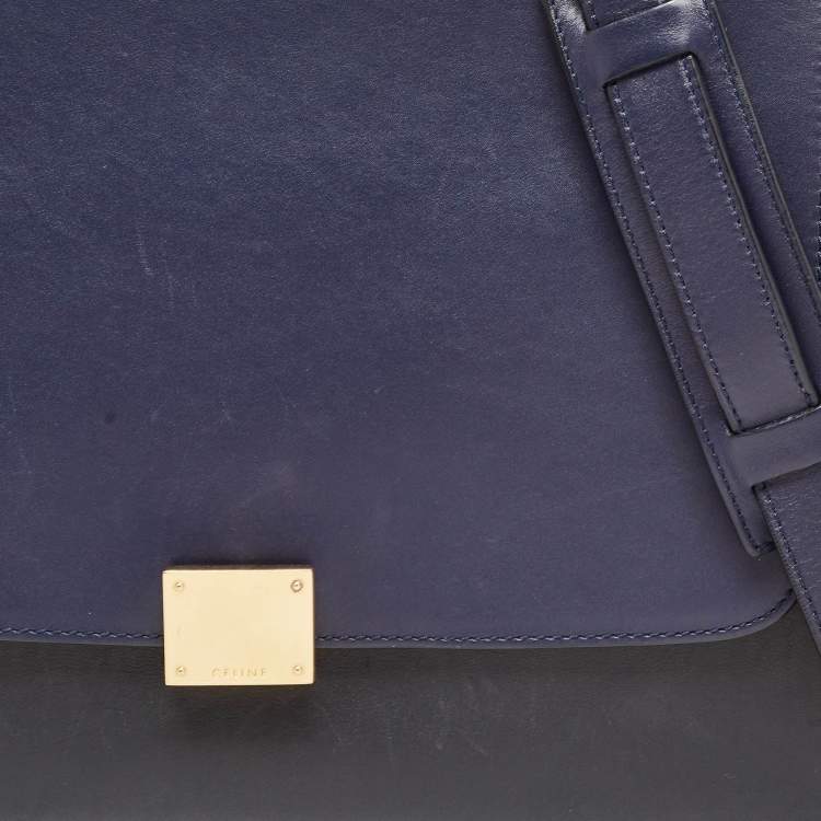 Pre Owned Celine Tri Color Leather Medium Trapeze Bag
