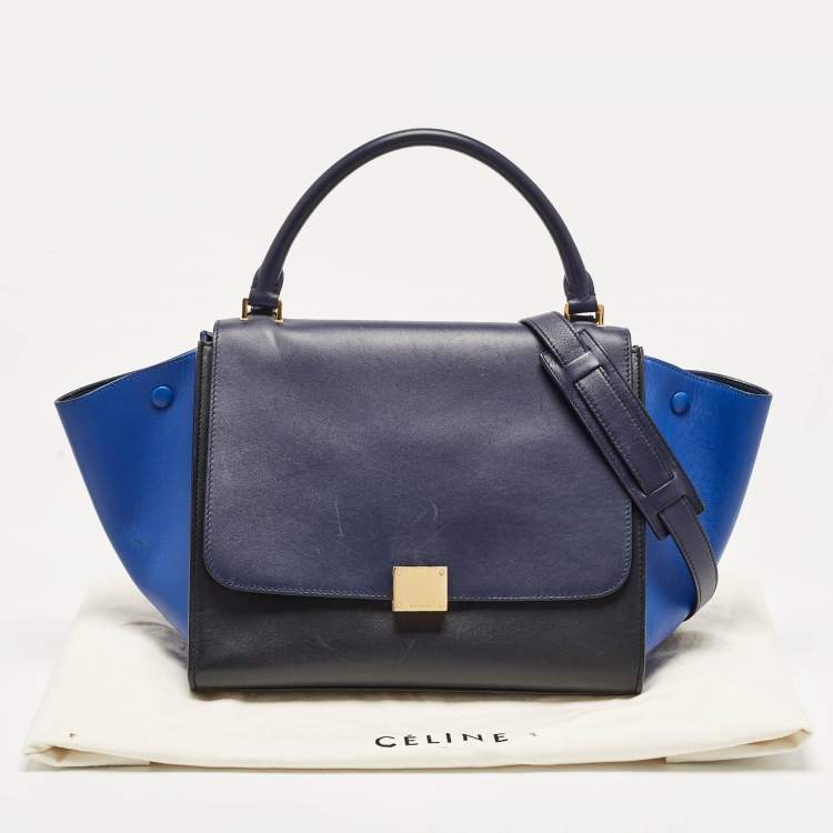 Pre Owned Celine Tri Color Leather Medium Trapeze Bag