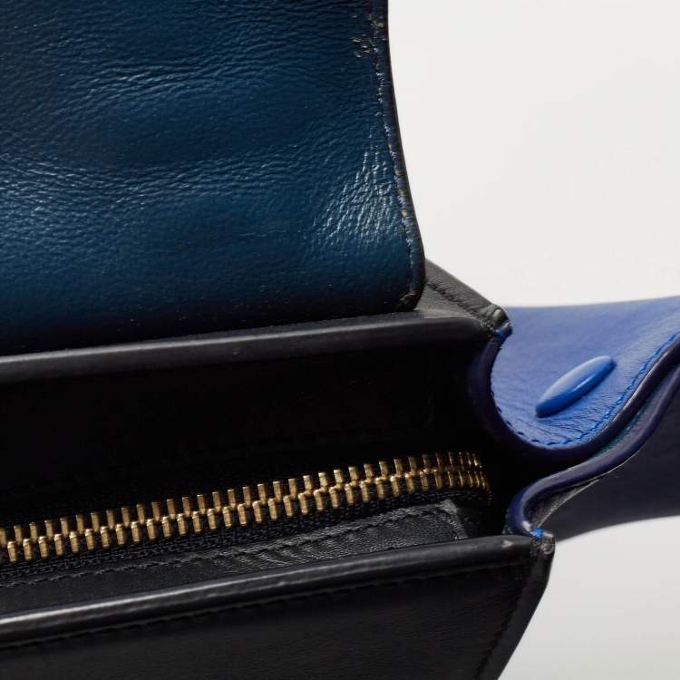 Pre Owned Celine Tri Color Leather Medium Trapeze Bag