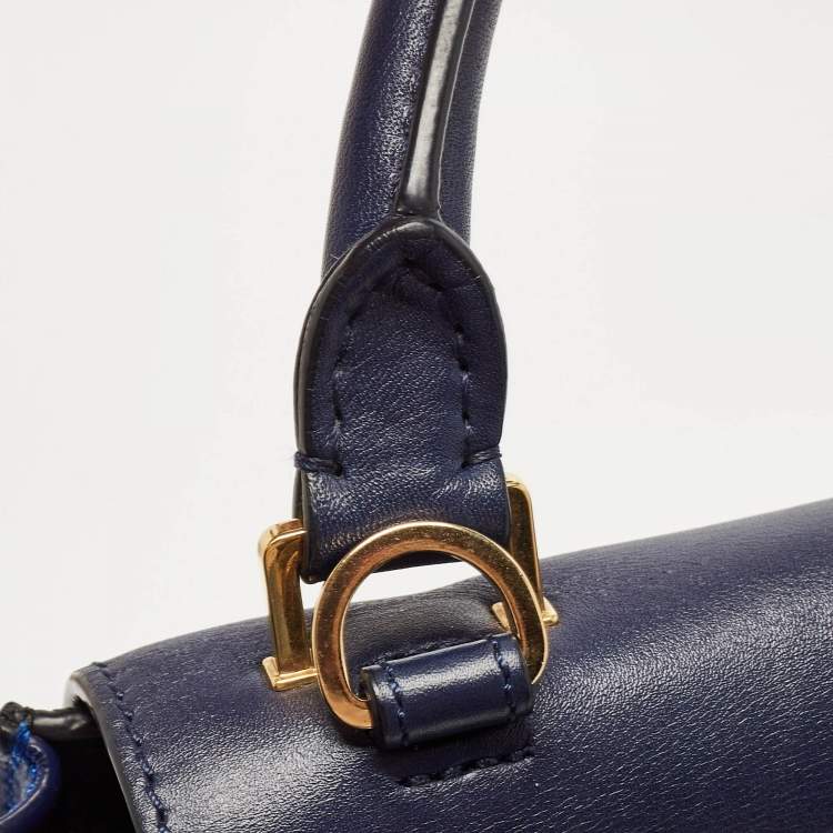 Pre Owned Celine Tri Color Leather Medium Trapeze Bag
