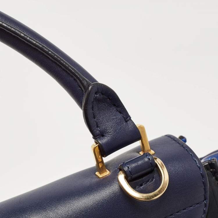 Pre Owned Celine Tri Color Leather Medium Trapeze Bag